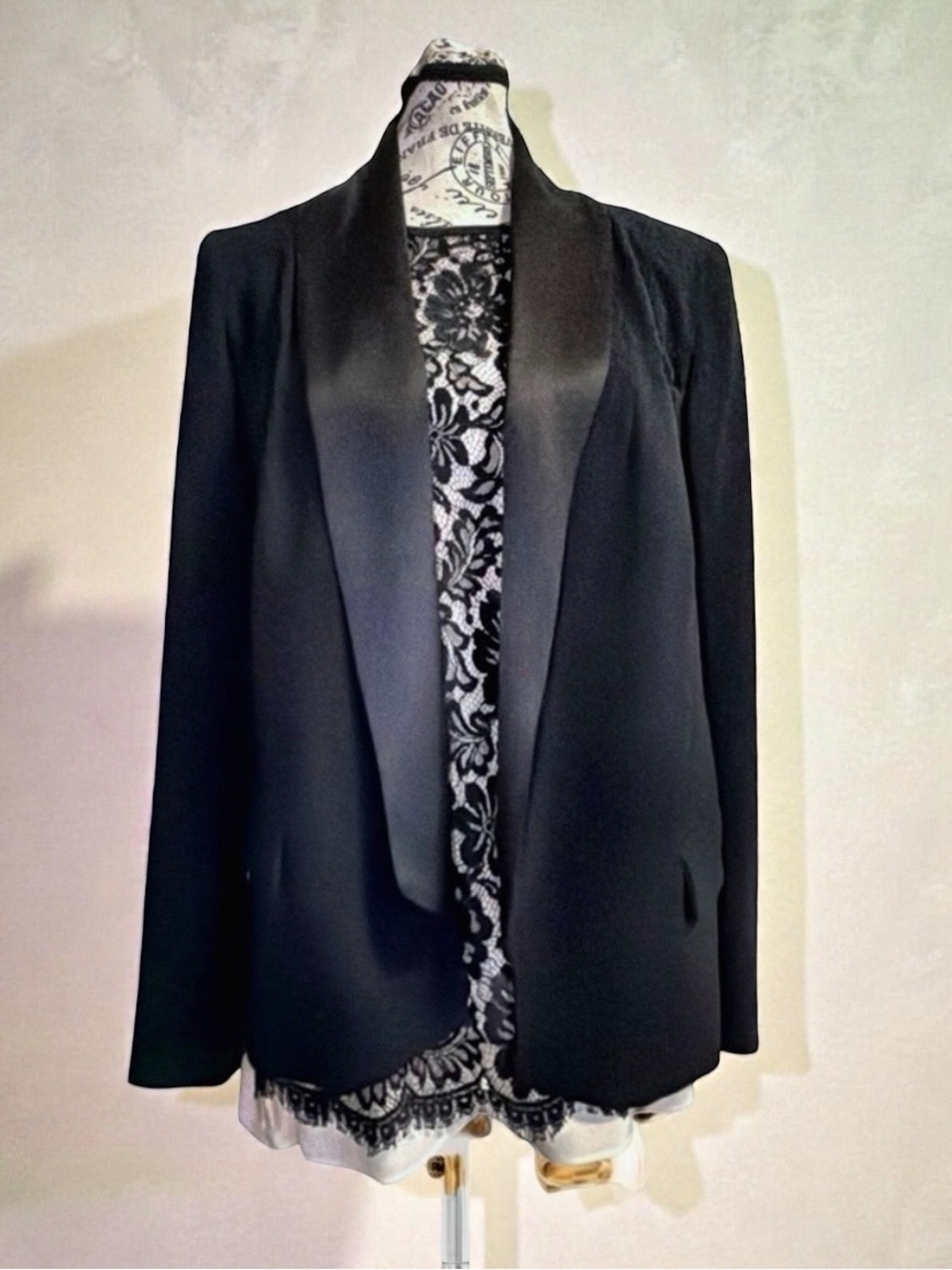 Haute Hippie Black Tuxedo Blazer | Silk Lined Shawl Collar Jacket | Size 4